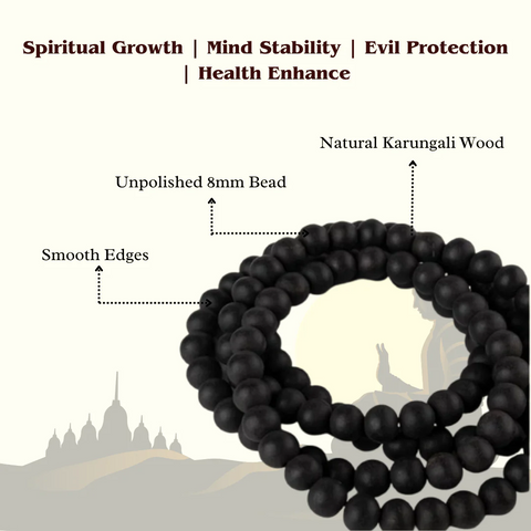 Original Karungali Mala  – Sacred Blackwood Beads for Protection & Power